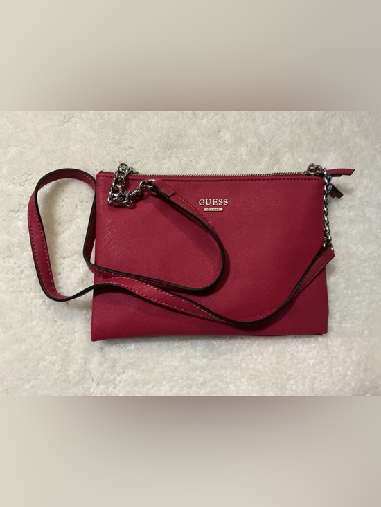 Guess Handbags - GUESS Pink Chain-Accent Crossbody Bag